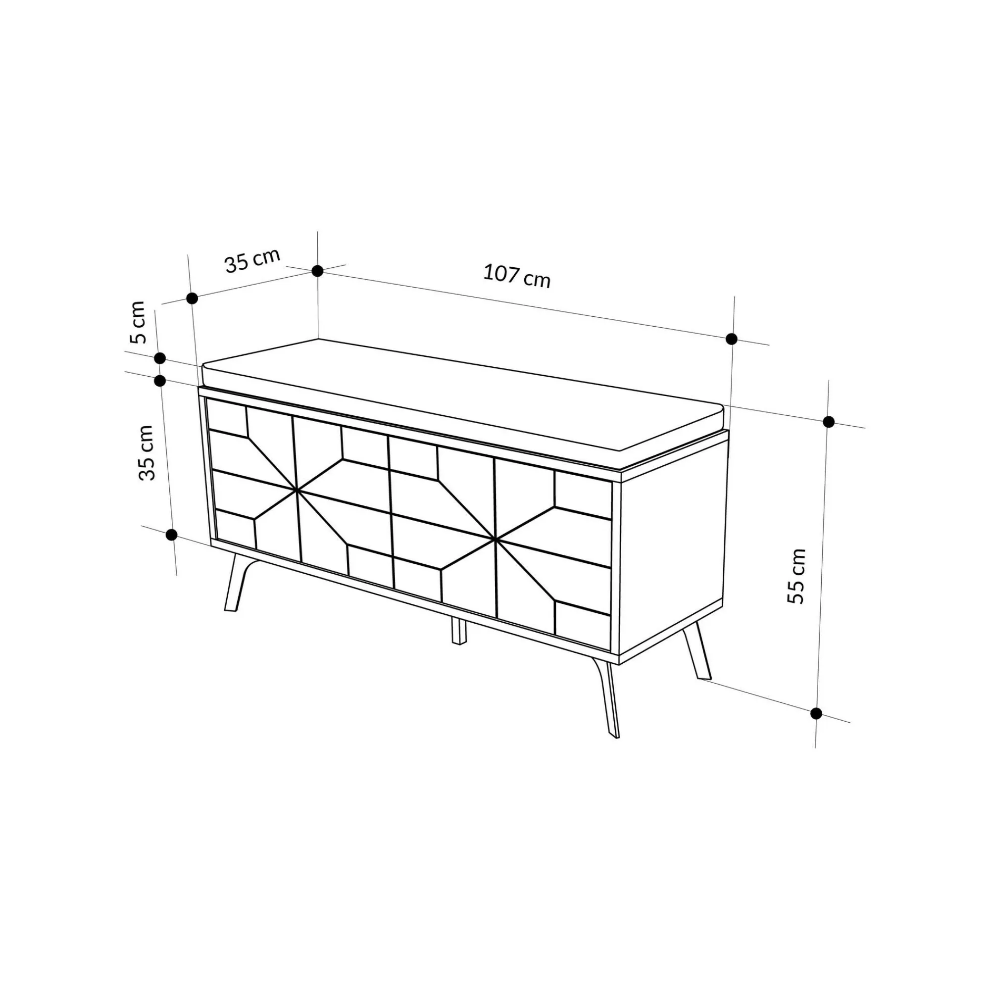 Scarpiera Dvlhov, 107x35 h55 cm,<Dmora Best Sale