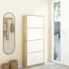Scarpiera Epidoto, 24x70 h162 cm, Quercia e Bianco<Dmora Best