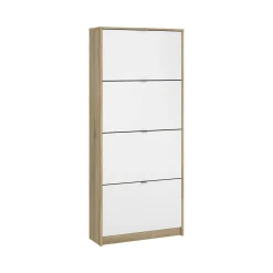 Scarpiera Epidoto, 24x70 h162 cm, Quercia e Bianco<Dmora Best