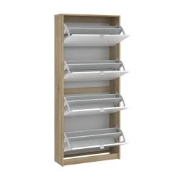 Scarpiera Epidoto, 24x70 h162 cm, Quercia e Bianco<Dmora Best