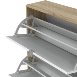 Scarpiera Epidoto, 24x70 h162 cm, Quercia e Bianco<Dmora Best
