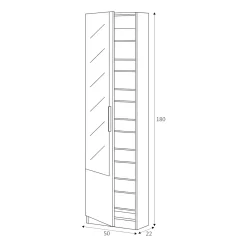 Scarpiera Euro, 50x22h180 cm,<Dmora Best