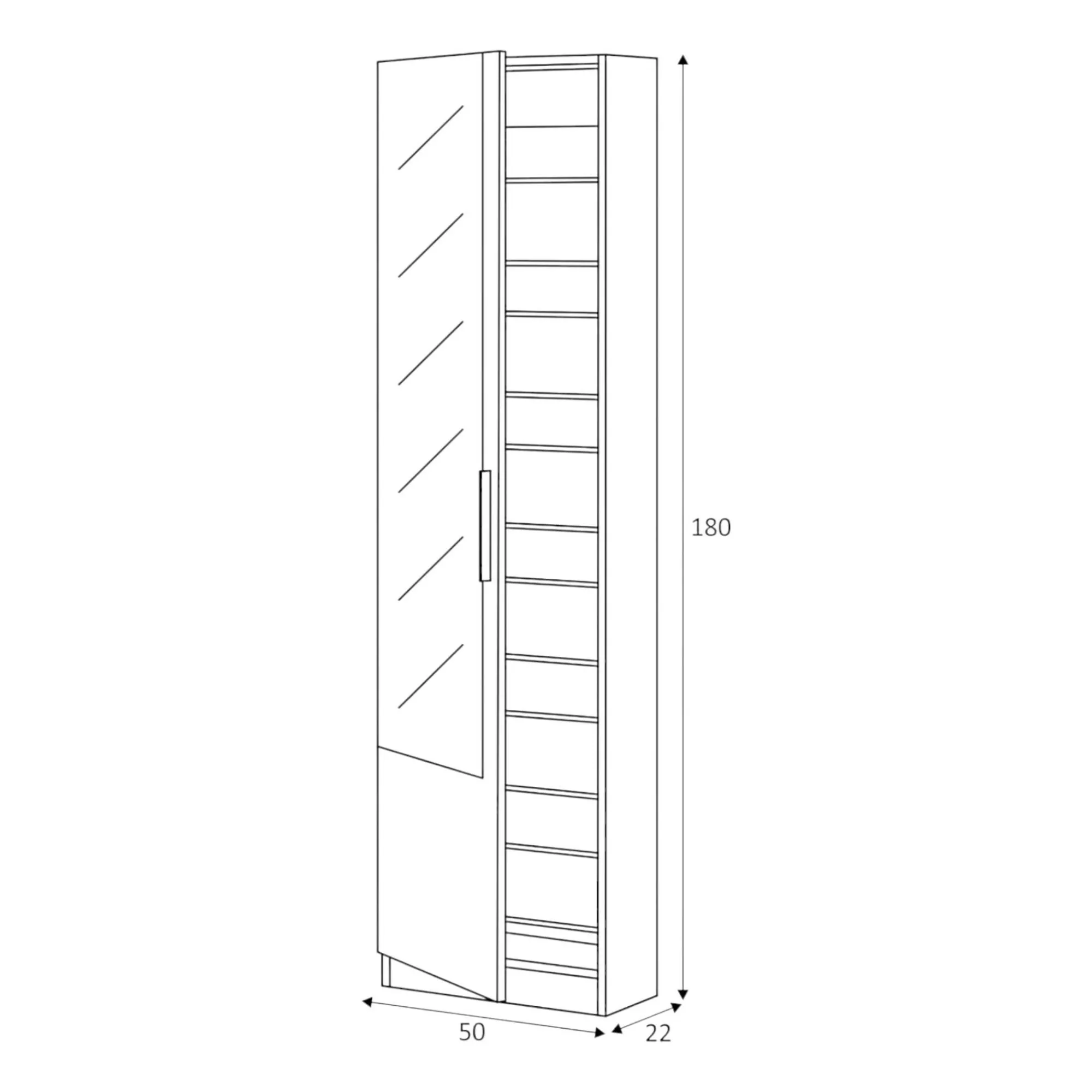 Scarpiera Euro, 50x22h180 cm,<Dmora Best