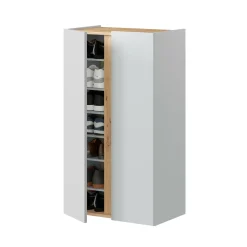 Scarpiera Gotto, 57x35 h102 cm, Bianco e Rovere Nodi<Dmora Cheap