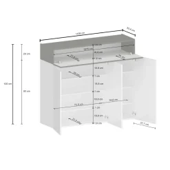 Scarpiera Griselda, 114x38h100 cm, Bianco e<Dmora Sale
