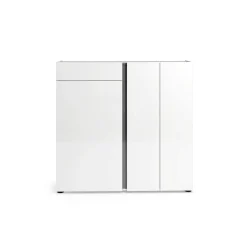 Scarpiera Ilda, 120x33h115 cm, Bianco lucido e Antracite<Dmora Fashion
