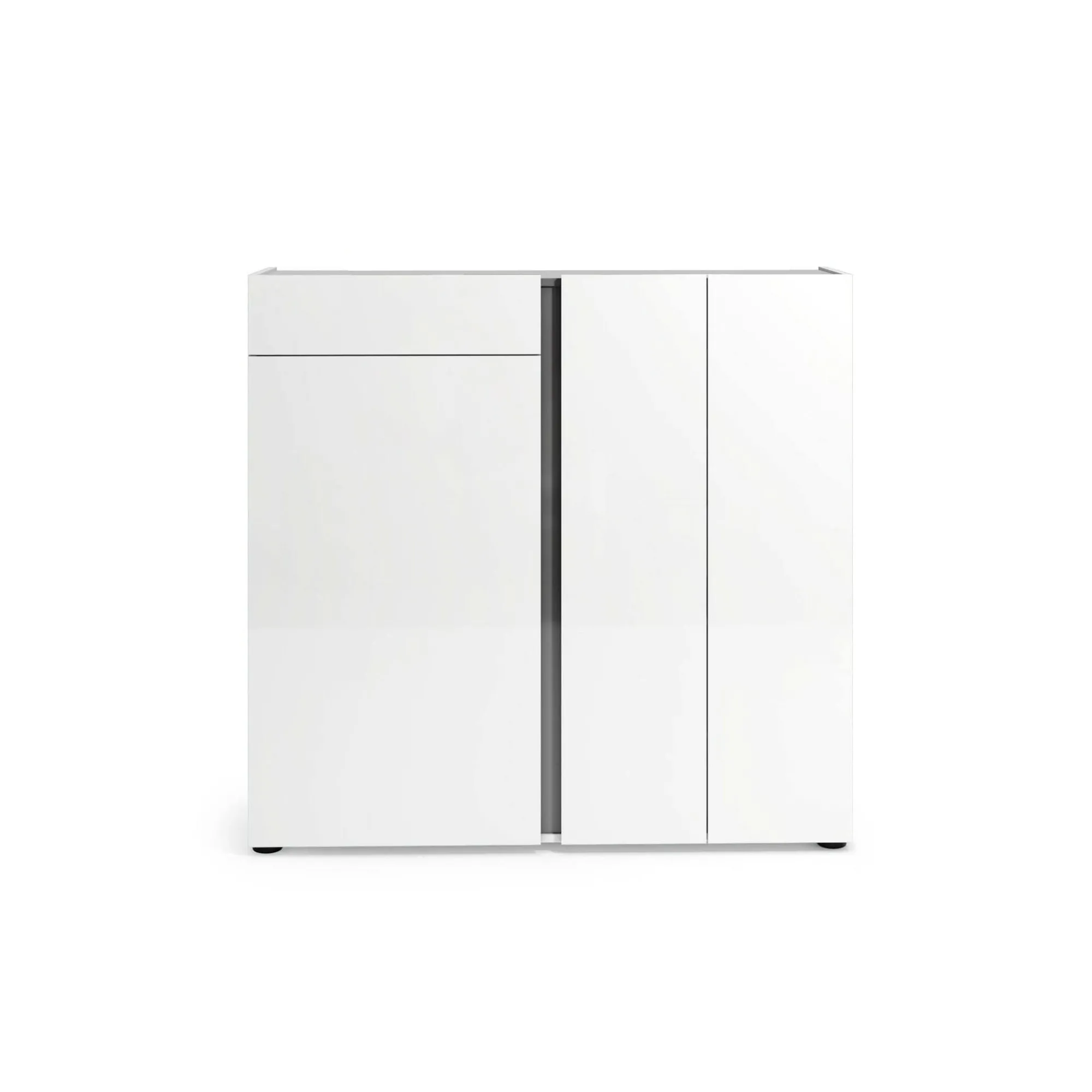 Scarpiera Ilda, 120x33h115 cm, Bianco lucido e Antracite<Dmora Fashion