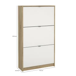 Scarpiera Irina, 70x24 h124 cm, Quercia e Bianco<Dmora Clearance
