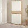 Scarpiera Jangmi, 40x80 h192 cm, Rovere e Bianco<Dmora Discount