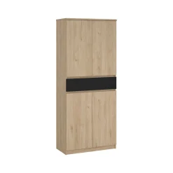 Scarpiera Jangmi, 40x80 h192 cm, Rovere e Nero<Dmora Sale