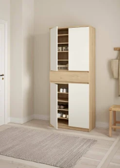 Scarpiera Jangmi, 40x80 h192 cm, Rovere e Bianco<Dmora Discount