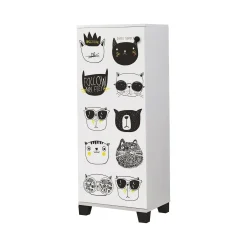 Scarpiera Kika, 50x38 h127 cm, Bianco e Nero<Dmora Outlet