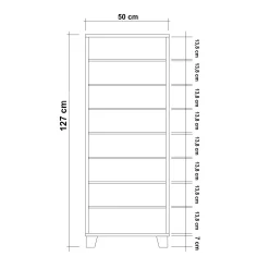 Scarpiera Kika, 50x38 h127 cm, Bianco e Nero<Dmora Outlet