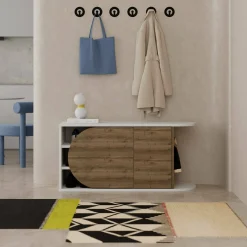 Scarpiera Kyle, 104x37 h50 cm, Noce e Bianco<Dmora Cheap