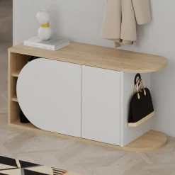 Scarpiera Kyle, 104x37 h50 cm, Quercia e Bianco<Dmora New