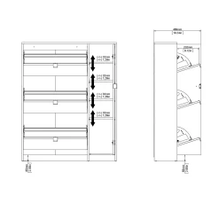 Scarpiera Marthe, Mobile portascarpe, Armadio da ingresso multiuso, Mobiletto per calzature, 99x24 h124 cm, Quercia e Bianco<Dmora Hot