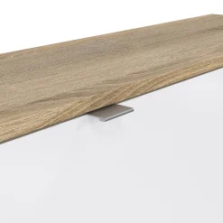 Scarpiera Marthe, Mobile portascarpe, Armadio da ingresso multiuso, Mobiletto per calzature, 99x24 h124 cm, Quercia e Bianco<Dmora Hot
