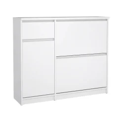 Scarpiera Maxime, Mobile portascarpe, Armadio da ingresso multiuso, Mobiletto per calzature, 32x109 h93 cm, Bianco<Dmora Best Sale