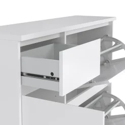 Scarpiera Maxime, Mobile portascarpe, Armadio da ingresso multiuso, Mobiletto per calzature, 32x109 h93 cm, Bianco<Dmora Best Sale