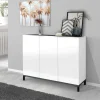 Scarpiera Modesta, cm 120x40h80, Bianco lucido e Ardesia<Dmora Store