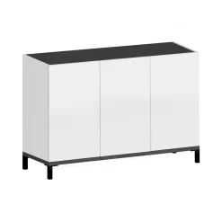 Scarpiera Modesta, cm 120x40h80, Bianco lucido e Ardesia<Dmora Store