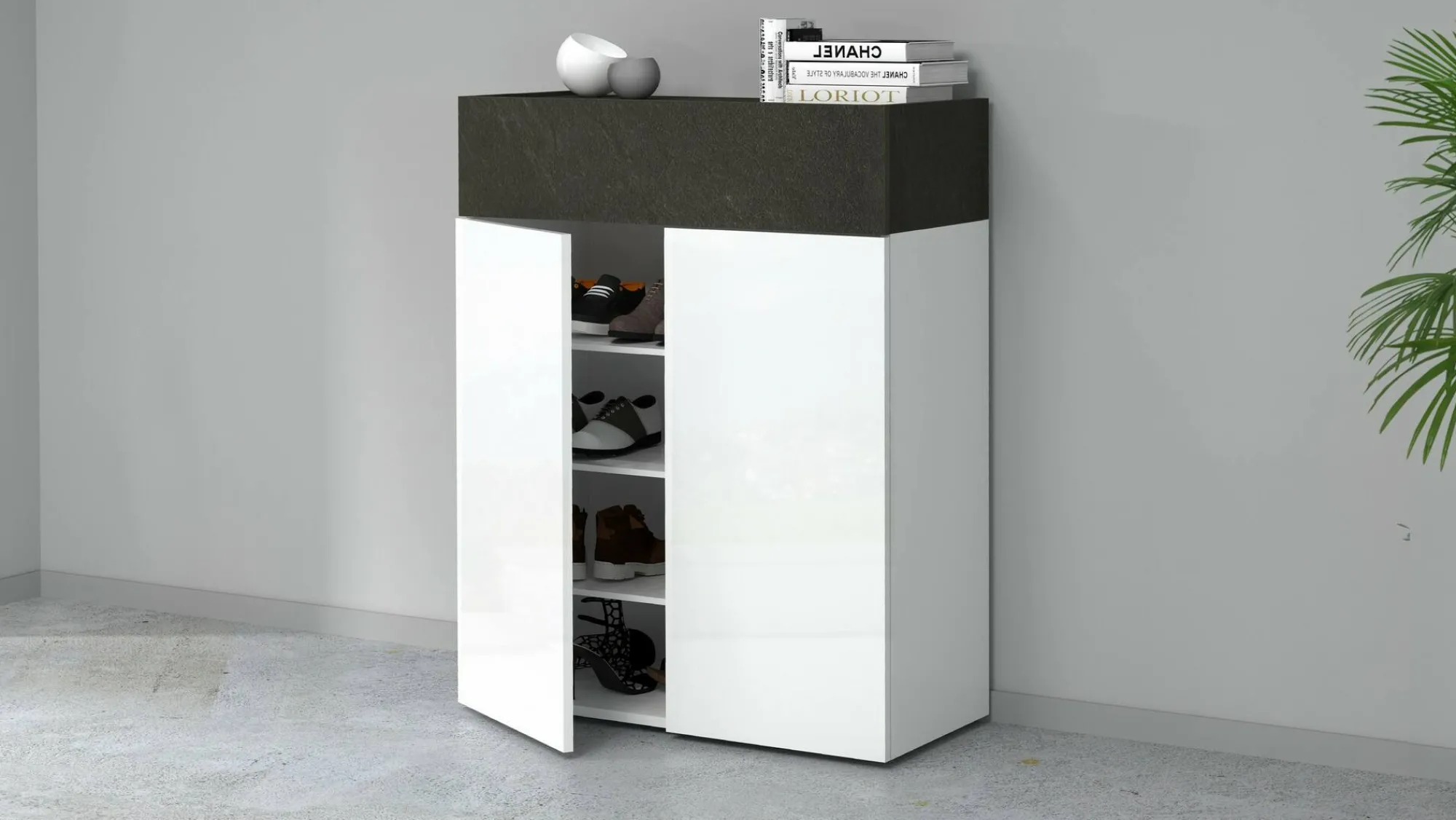 Scarpiera Nala, 76x38h100 cm, Bianco e<Dmora Store
