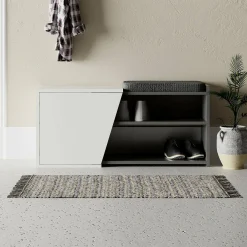 Scarpiera Neneng, 105x38 h47 cm, Antracite e Bianco<Dmora Cheap