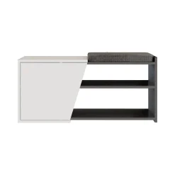 Scarpiera Neneng, 105x38 h47 cm, Antracite e Bianco<Dmora Cheap