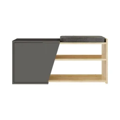 Scarpiera Neneng, 104x47 h37 cm, Quercia e Antracite<Dmora Flash Sale