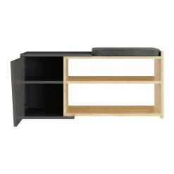 Scarpiera Neneng, 104x47 h37 cm, Quercia e Antracite<Dmora Flash Sale