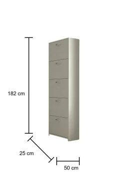 Scarpiera Roanu, 50x25h182 cm,<Dmora Flash Sale