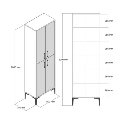 Scarpiera Sebastien, 60x35h200 cm, Noce e Bianco<Dmora Sale