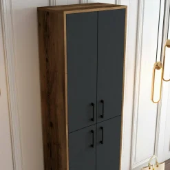 Scarpiera Sebastien, 60x35h200 cm, Noce e Antracite<Dmora Flash Sale