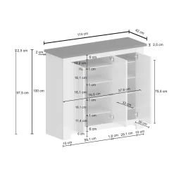 Scarpiera Seprio, 114x42h100 cm, Bianco e<Dmora Outlet