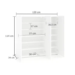 Scarpiera Stamira, 120x34h115 cm,<Dmora Discount