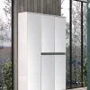 Scarpiera Sultano, 120x34h200 cm, Bianco lucido e Antracite<Dmora Clearance