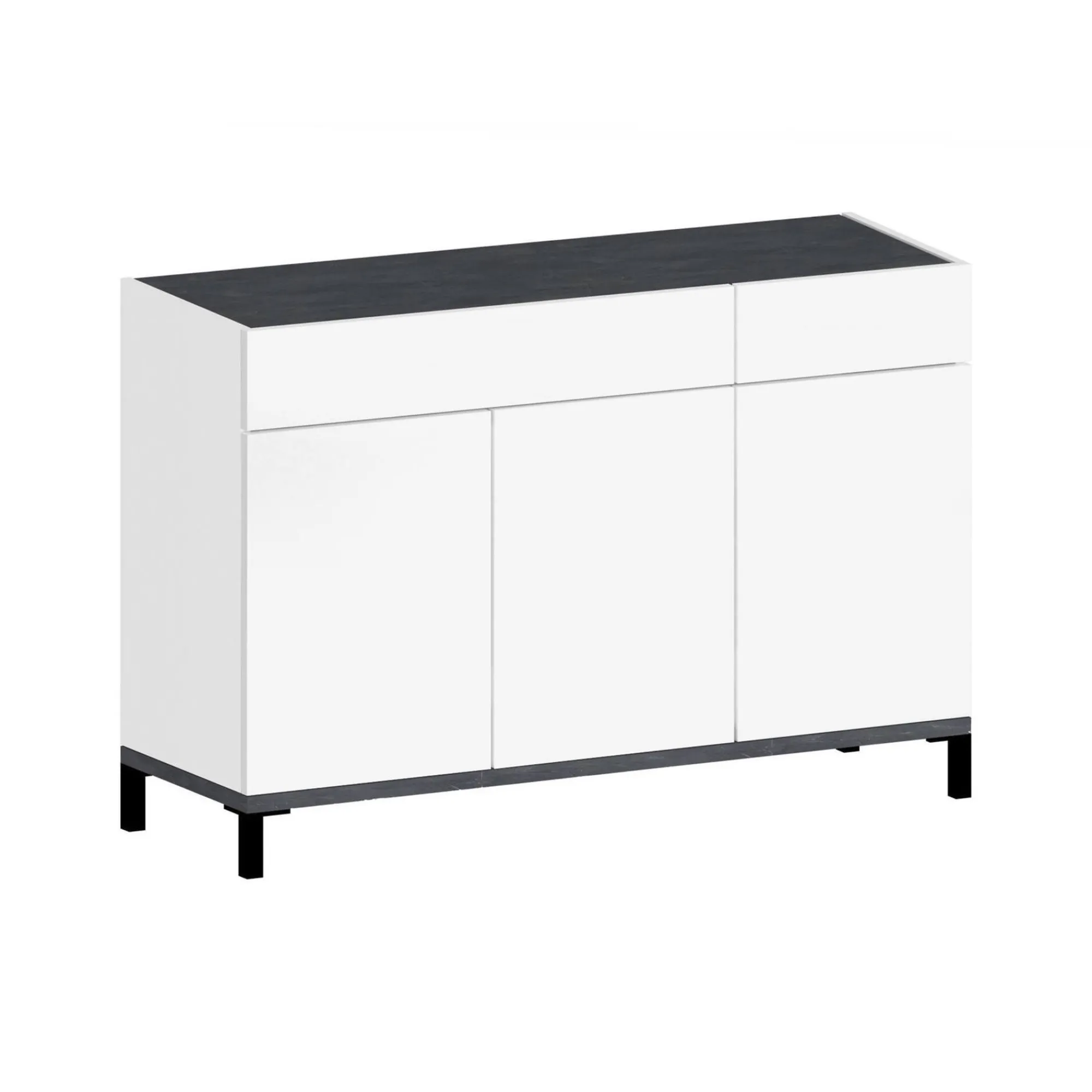 Scarpiera Syria, cm 120x40h80, Bianco lucido e Ardesia<Dmora Hot