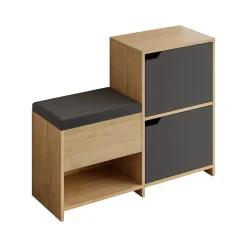 Scarpiera Tokage, 102x36 h81 cm, Antracite e Quercia<Dmora New