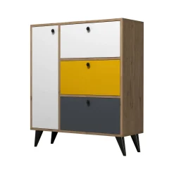 Scarpiera Tsuga, 90x35 h105 cm, Quercia e Bianco<Dmora Online
