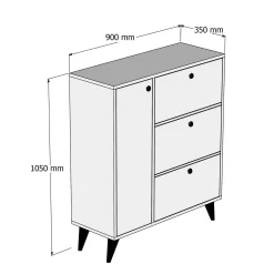 Scarpiera Tsuga, 90x35 h105 cm, Quercia e Bianco<Dmora Online