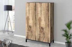 Scarpiera Uvarovite, cm 90x40h147, Ardesia e Acero<Dmora Clearance