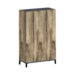 Scarpiera Uvarovite, cm 90x40h147, Ardesia e Acero<Dmora Clearance