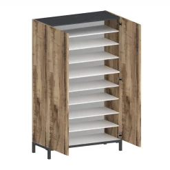 Scarpiera Uvarovite, cm 90x40h147, Ardesia e Acero<Dmora Clearance