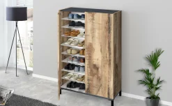 Scarpiera Uvarovite, cm 90x40h147, Ardesia e Acero<Dmora Clearance