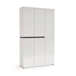 Scarpiera Valletta, 120x34h200 cm, Bianco lucido e Antracite<Dmora Hot