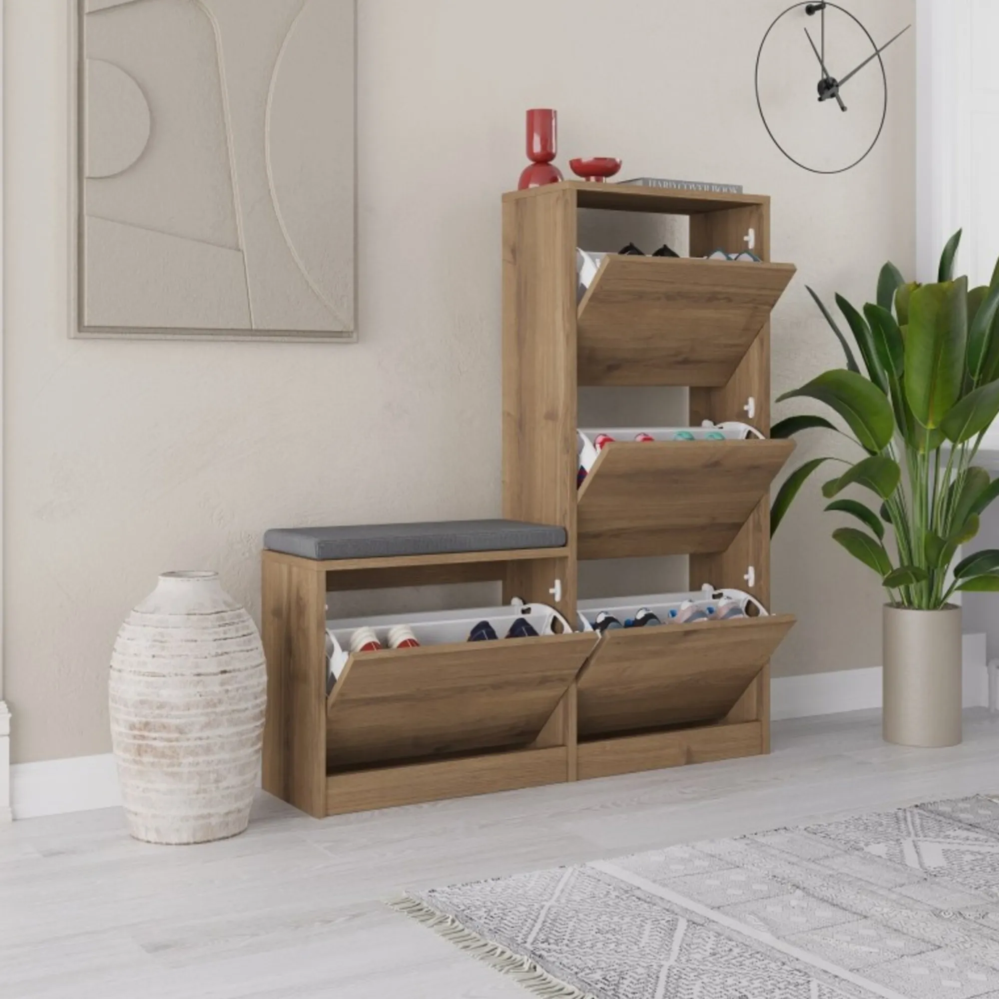 Scarpiera Velma, 105x26 h119 cm,<Dmora Cheap