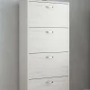 Scarpiera Vince, 73x25h157 cm, Bianco e Grigio<Dmora Discount