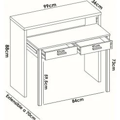 Scrivania Abarath, 99x70h88 cm,<Dmora Cheap