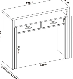 Scrivania Abarath, 99x70h88 cm,<Dmora Cheap