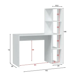 Scrivania Abba, 110x50h136 cm,<Dmora Best